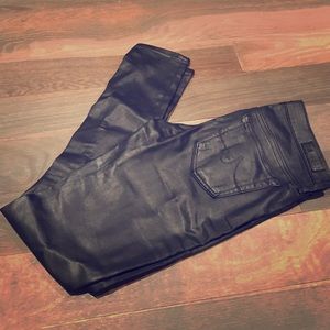 AG Leather Coated Super Skinny Legging Ankle Jeans